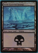 Snow-Covered Swamp FOIL Coldsnap HEAVILY PLD Basic Land CARD (116256) ABUGames