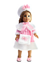 Doll Clothes 18 Coat Dress Pink White Hat Shoulder Cape Shoes Muff Fits Ag Dolls