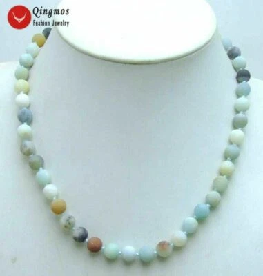Collar de amazonita redondo de 8 mm azul escarcha mezcla para mujer gargantillas 17" joyería n5828 Foto 1 de 4