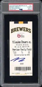 2023 Brewers Ticket, SIGNIERT von Sal Frelick, MLB Debut Rookie AUTO, PSA AUTH & 10 - Bild 1 von 3