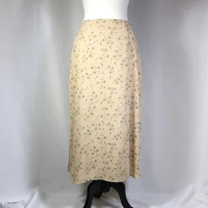 Ann Taylor Petites Sz 8P Beige w Delicate Floral Print Lined Wrap Skirt - Picture 1 of 5