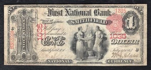 1875 $1 THE FIRST NATIONAL BANK OF SMITHFIELD, RI NATIONAL CURRENCY CH. #1035 - Picture 1 of 2