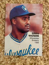 Greg Vaughn Brewers 1989 Rookies Superstars Final RARE UNLICENSED CARD RC