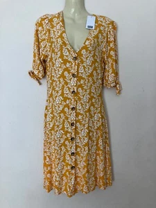 F&F ladies dress bnwt size 10 yellow floral - Picture 1 of 3