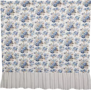 Annie Blue Floral Ruffled Cottage Farmhouse Shower Curtain 72X72 - Picture 1 of 6