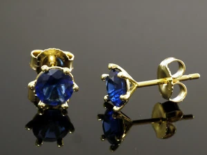 750 Gold Ohrstecker 6 mm Größe Zirkonia Steinen - Bild 1 von 2