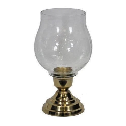 PORTAVELAS 15" METAL Y VIDRIO MARTILLADO ~ CANDELABRO HURACÁN PORTAVELAS Foto 1 de 1