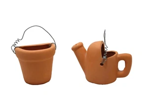 Terracotta Ornaments Garden Planting Pot Watering Can 1.75" High - Picture 1 of 4