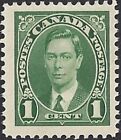 Canada # 231 « King George VI » comme neuf 1937 minuscule tache de gomme