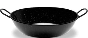 Sartén de plato esmaltado Karai Wok resistente para freír Kadhai Kadai Karahi negra original - Imagen 1 de 8