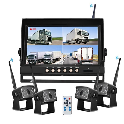 9" Digital Wireless Monitor DVR 1080P Backup Camera for Truck 360 View Reverse - Image 1 of 4