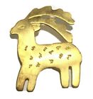 Vintage JJ Jonette Jewelry Gold Tone Brooch Pin Deer Reindeer Antelope 1988