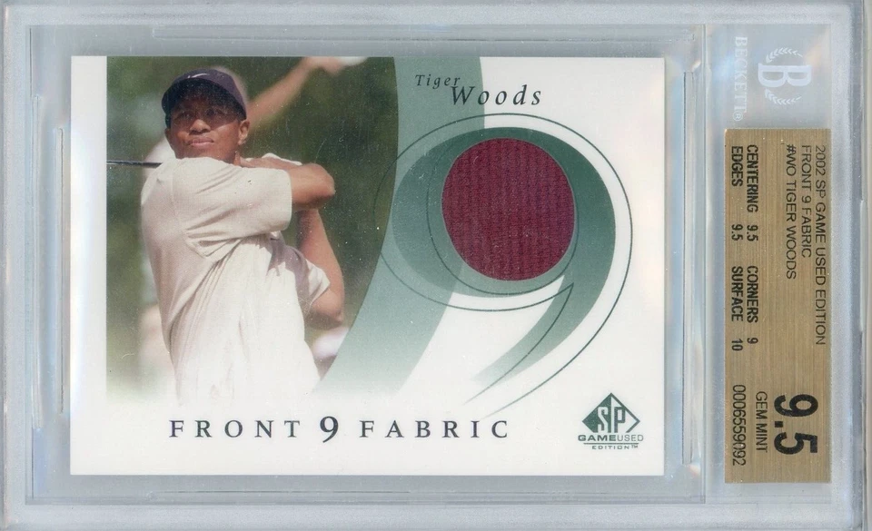 Tiger Woods 2002 SP Game Used Front 9 Fabric Sunday Red Shirt #WO BGS 9.5 Gem - Image 1 of 1