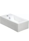 Bathroom Sink Rectangle Porcelain Right-Facing Wall-Mounted In White Finish