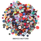 Assorted Size Art Shirt DIY Craft Button Round Resin Sewing Mixed Color