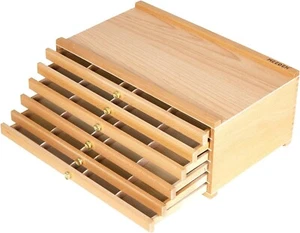 6 Drawer Artist Supply Storage Box Portable Foldable Multi-Function Beech Wood - Picture 1 of 6