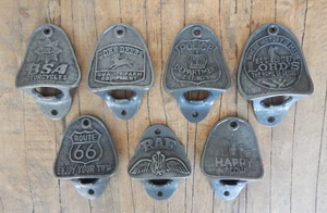 Route 66, Happy hour, Police, BSA, John deere, Lords, RAF Wall Bottle Opener - Picture 1 of 13
