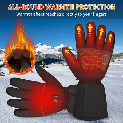 Electric Waterproof  Windproof Rechargeable Battery Heated Gloves Winter Motorcy - Image 1 of 4