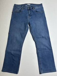 Pantalones de mezclilla TECOVAS ajustados rectos para hombre 34x30 azul lavado vaquero elástico occidental - Imagen 1 de 9