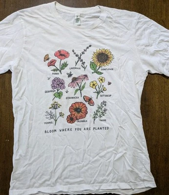 Bloom Where You Are Planted Graphic Tee Floral Summer T-shirt - Image 1 of 4