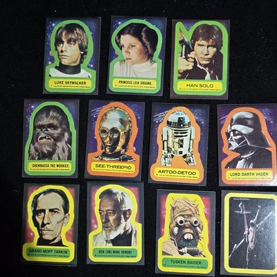 1977 Topps STAR WARS Series 1 Complete 1st Blue Card Sticker Set 1-11 - Image 1 of 4