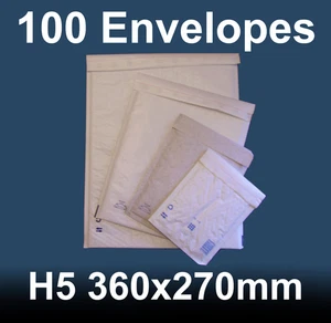 GENUINE BUBBLE PADDED ENVELOPES MAILERS POSTAL FEATHERPOST BAGS WHITE H5 360X270 - Picture 1 of 1
