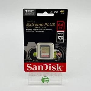 New SanDisk Extreme Plus 64GB SDXC UHS-I Card - Picture 1 of 2