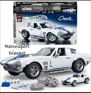 Mattel Brick Shop Hot Wheels Corvette Grand Sport In Hand - Picture 1 of 5