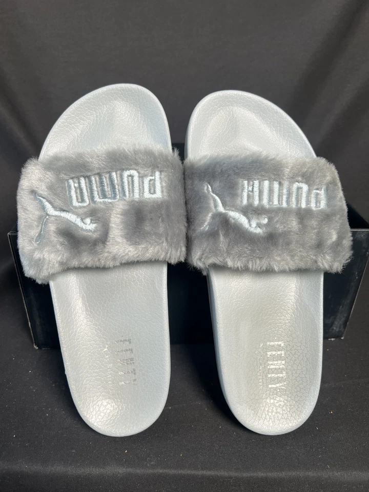 Sandalia Puma Fenty x Rihanna gris piel deslizables Leadcat Fenty talla para mujer EE. UU. 9,5 Foto 1 de 4