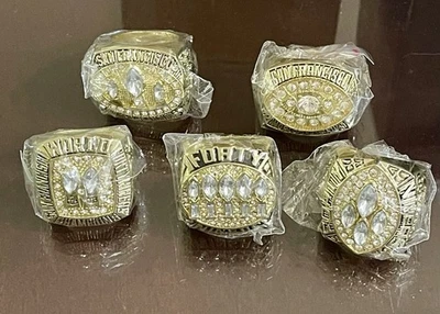 5 ANILLOS SUPER BOWL ARTE PERSONALIZADO RÉPLICA SAN FRANCISCO 49ERS FÚTBOL Foto 1 de 4