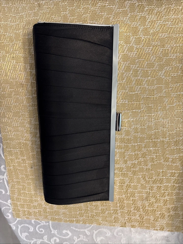 Style & Co. Black Clutch Purse With Silver Hardware 10x4.5x1 - Image 1 of 1