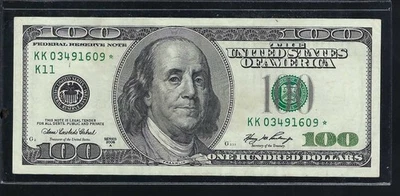 2006A US $100 One Hundred Dollar Bill Star Note ✯ Super Clean KK Series 03491609 - Image 1 of 2