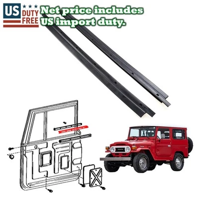 Juego de tiras climáticas exteriores de vidrio para puerta Fit Toyota Land Cruiser BJ40 FJ40 FJ45 HJ45 FR Foto 1 de 4