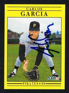 Carlos Garcia #37 signed autograph auto 1991 Fleer Baseball Trading Card - Picture 1 of 1
