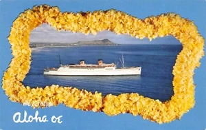 Postkarte HI Honolulu ""Aloha `Oe"" Diamantkopf SS Lurline Matson Lines Hawaii - Bild 1 von 2