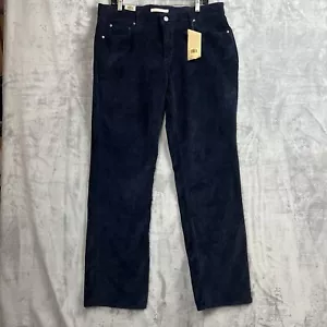 Levi's 505 Jeans Women's 16 33x 32 Corduroy Navy Straight Leg Blue Pants - Picture 1 of 16