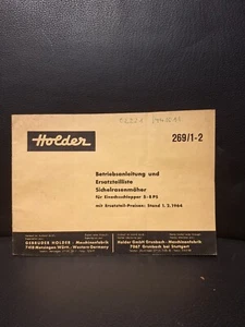 betriebsanleitung ersatzteilliste holder einachsschlepper 1964 - Picture 1 of 3