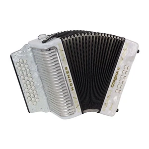 Hohner 3523FW Corona II Classic Accordion FBEb Keys Pearl White - Picture 1 of 6