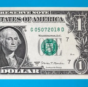 May 7, 2018 / 5 July 2018 : G 05072018 D BIRTHDAY Note $1 One Dollar Bill *UNC* - Picture 1 of 4