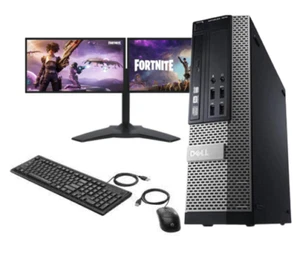 FCS ULTRA FAST Gaming PC Bundle Intel Core i7 8GB 1TB Win10 GT710 DUAL SCREEN - Picture 1 of 6