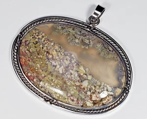 32gr Top Aquarium Variety Moss Chalcedony,Landscape,Lucky Stone, Pendant - Picture 1 of 18