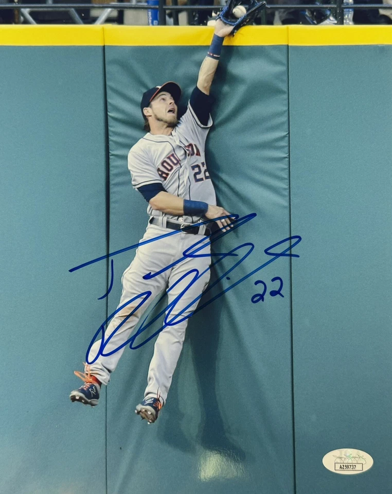 JOSH REDDICK SIGNED 8X10 PHOTO HOUSTON ASTROS 2017 WORLD SERIES CHAMPS JSA COA - Image 1 of 1