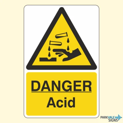LASTING IMPRESSIONS (SIGNS) LIMITED Danger Acid Sign