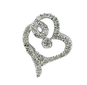 Olivia Open Heart Diamond Love Pendant in Sterling Silver - Picture 1 of 9