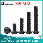 M5 M6 M8 M10 M12 Steckschlüssel Knopfkopf Schrauben schwarz Inbusschrauben hochzugig 10,9