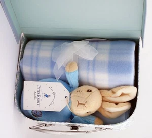 Beatrix Potter Peter Rabbit Decke Rassel & Musselin eckig im Koffer Geschenkset - Bild 1 von 5