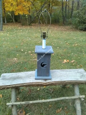 Coyote Lamp for a boys room. distressed grey . Length 7" x Width 7" x Height 28" - Image 1 of 4