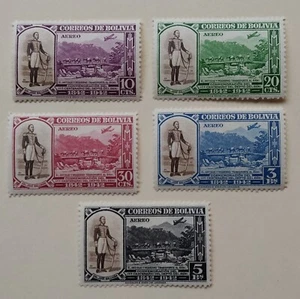 Bolivia Airmail Stamps, 1943, sc#C91-95, Mint, VLH, OG, Complete Set - Picture 1 of 2