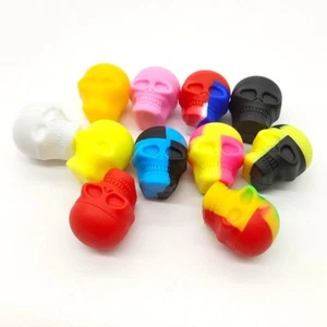 10Pcs skull style non stick silicone box container 3ML oil wax storage box - Picture 1 of 5
