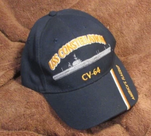 Vintage USS Constellation CV-64 Americas Flagship Navy Hat Cap Strap Back Blue - Picture 1 of 4
